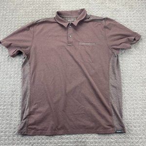 Eddie Bauer Free Dry Golf Shirt Men Large L Purplish Brown Polo Breathable Mesh